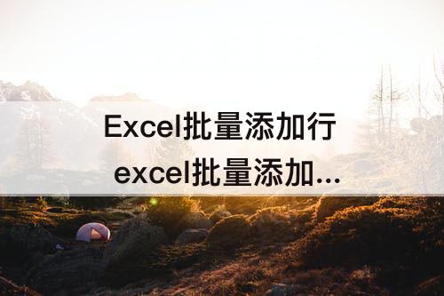 Excel批量添加行 excel批量添加行数