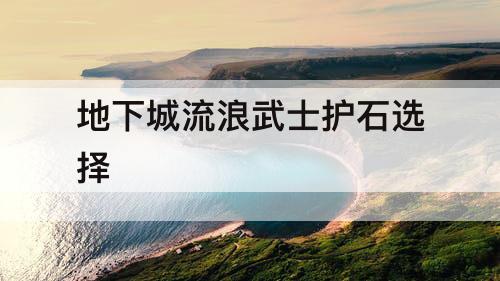 地下城流浪武士护石选择