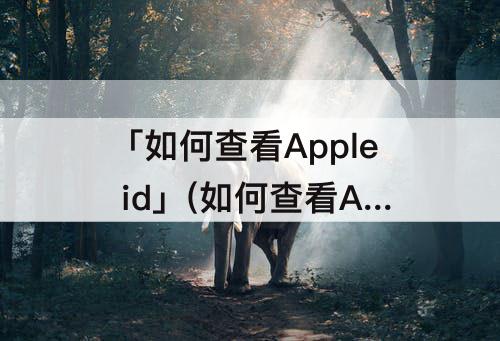 「如何查看Apple id」(如何查看Apple ID余额)