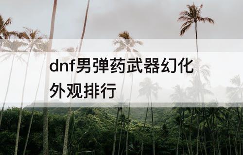 dnf男弹药武器幻化外观排行