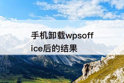 手机卸载wpsoffice后的结果