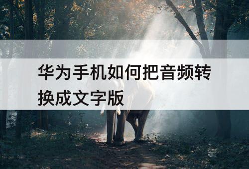 华为手机如何把音频转换成文字版