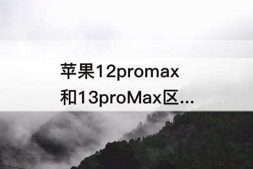 苹果12promax和13proMax区别