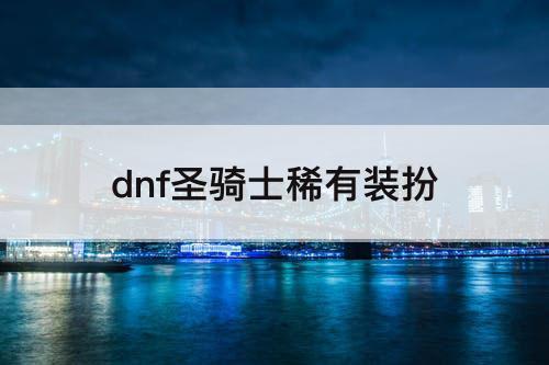 dnf圣骑士稀有装扮