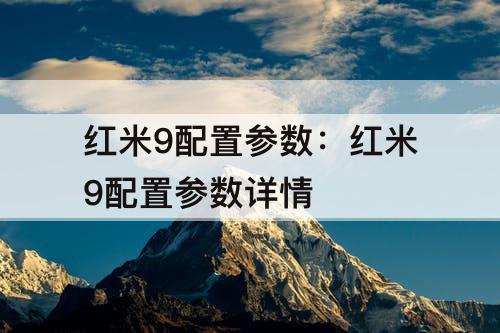 红米9配置参数：红米9配置参数详情