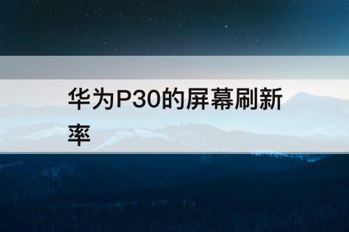 华为P30的屏幕刷新率