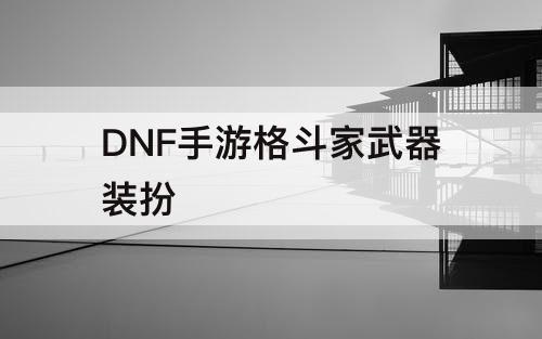 DNF手游格斗家武器装扮