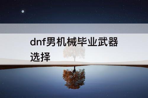 dnf男机械毕业武器选择
