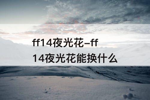 ff14夜光花-ff14夜光花能换什么