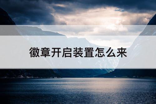 徽章开启装置怎么来