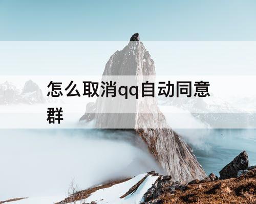 怎么取消qq自动同意群