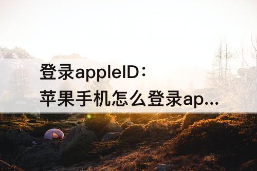 登录appleID：苹果手机怎么登录appleid