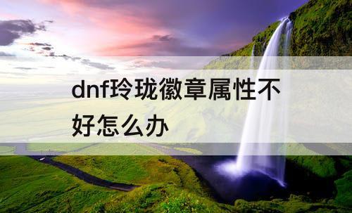 dnf玲珑徽章属性不好怎么办