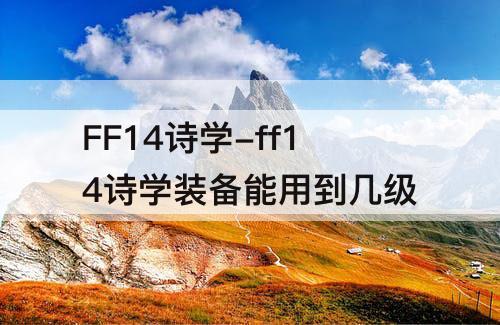 FF14诗学-ff14诗学装备能用到几级