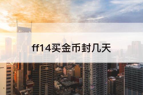 ff14买金币封几天