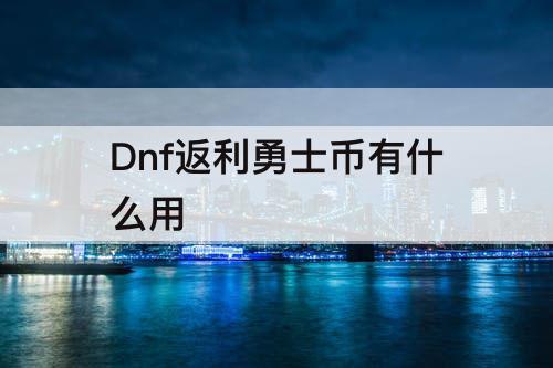 Dnf返利勇士币有什么用