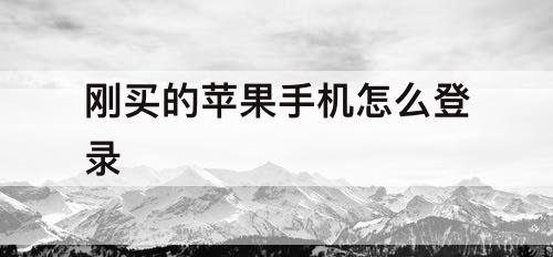刚买的苹果手机怎么登录