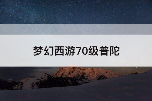 梦幻西游70级普陀