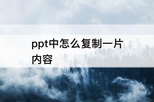 ppt中怎么复制一片内容