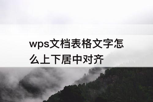 wps文档表格文字怎么上下居中对齐