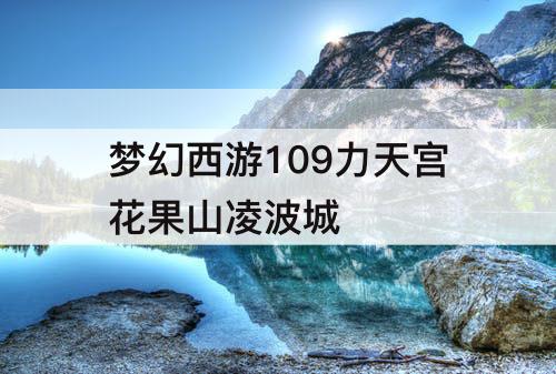 梦幻西游109力天宫花果山凌波城