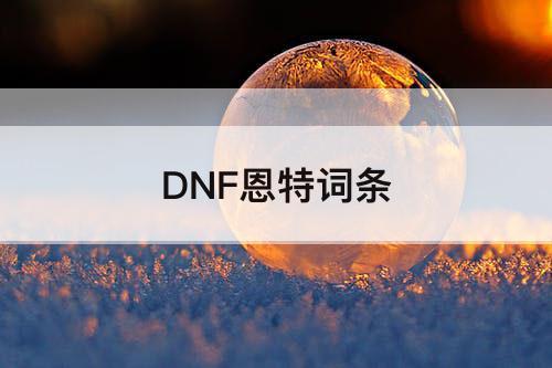 DNF恩特词条
