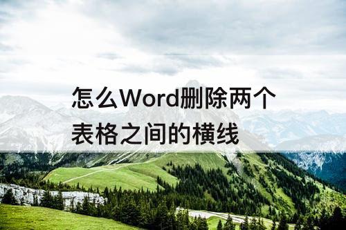 怎么Word删除两个表格之间的横线