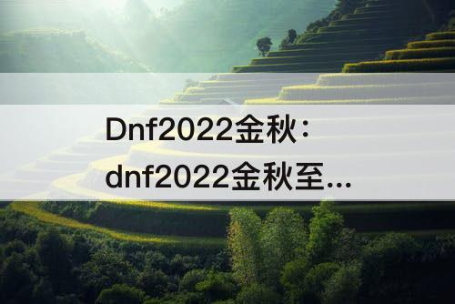 Dnf2022金秋：dnf2022金秋至尊光环外观