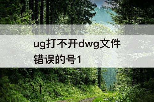 ug打不开dwg文件错误的号1