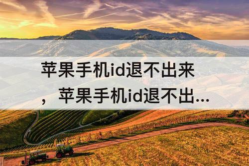 苹果手机id退不出来，苹果手机id退不出来怎么办显示验证失败
