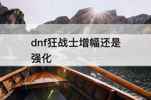 dnf狂战士增幅还是强化