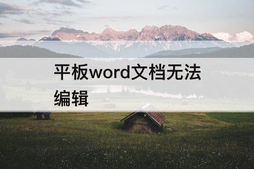 平板word文档无法编辑