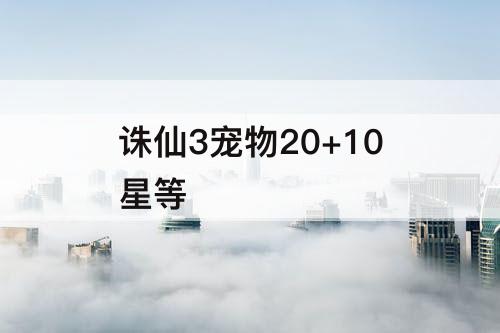 诛仙3宠物20+10星等