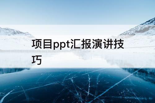 项目ppt汇报演讲技巧