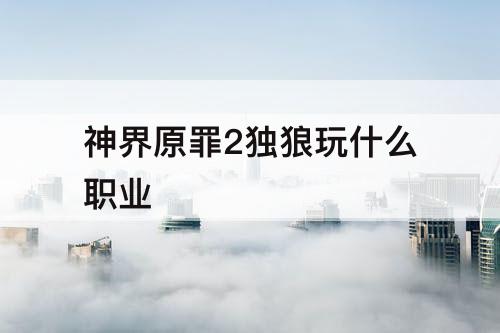 神界原罪2独狼玩什么职业