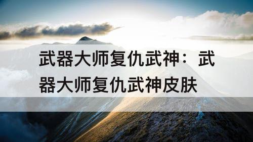 武器大师复仇武神：武器大师复仇武神皮肤