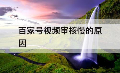百家号视频审核慢的原因