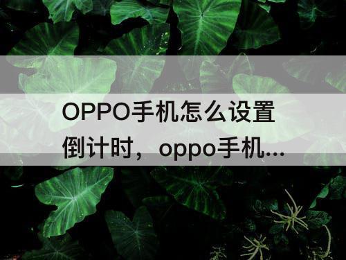 OPPO手机怎么设置倒计时，oppo手机怎么设置倒计时桌面挂件