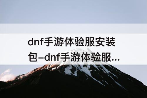 dnf手游体验服安装包-dnf手游体验服安装包下
