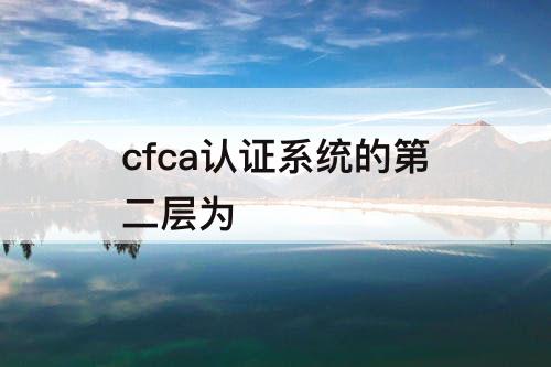 cfca认证系统的第二层为