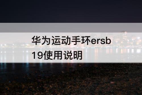 华为运动手环ersb19使用说明