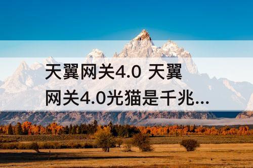 天翼网关4.0 天翼网关4.0光猫是千兆的吗