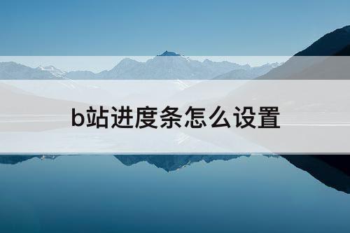 b站进度条怎么设置