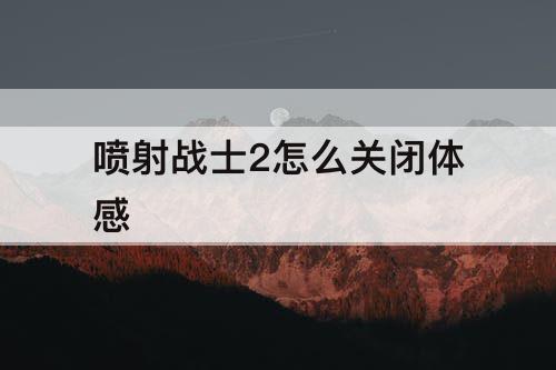 喷射战士2怎么关闭体感