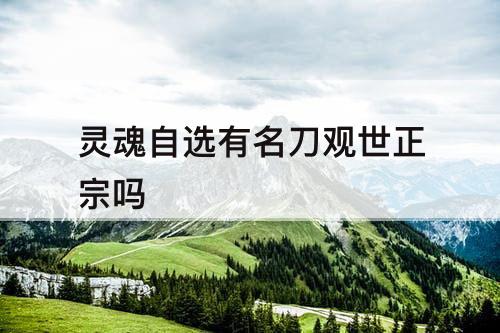 灵魂自选有名刀观世正宗吗
