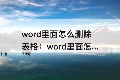 word里面怎么删除表格：word里面怎么删除表格但是保留内容