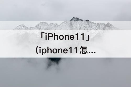 「iPhone11」(iphone11怎么关机)