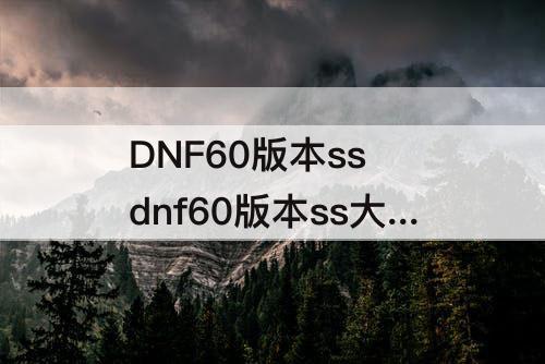 DNF60版本ss dnf60版本ss大全
