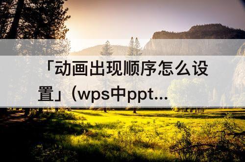 「动画出现顺序怎么设置」(wps中ppt动画出现顺序怎么设置)
