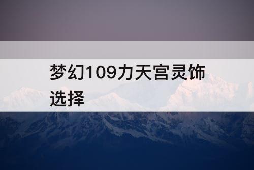 梦幻109力天宫灵饰选择